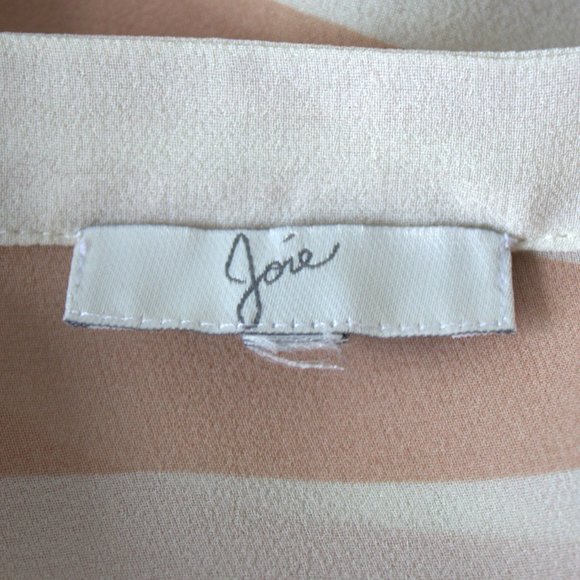 Joie | 100% Silk | Women's Aceline V-neck Blouse | Striped | Small | J307-23271 - Picture 8 of 9